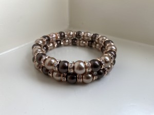 Knotband in Rosé gold en Brown